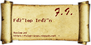 Fülep Irén névjegykártya